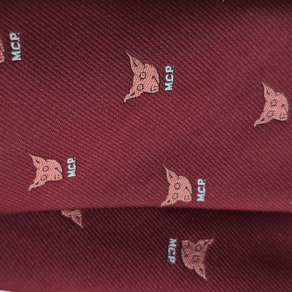 Vintage MCP (Male Chauvinist Pig M.C.P.) Neck Tie, Burgundy Red - Picture 1 of 10